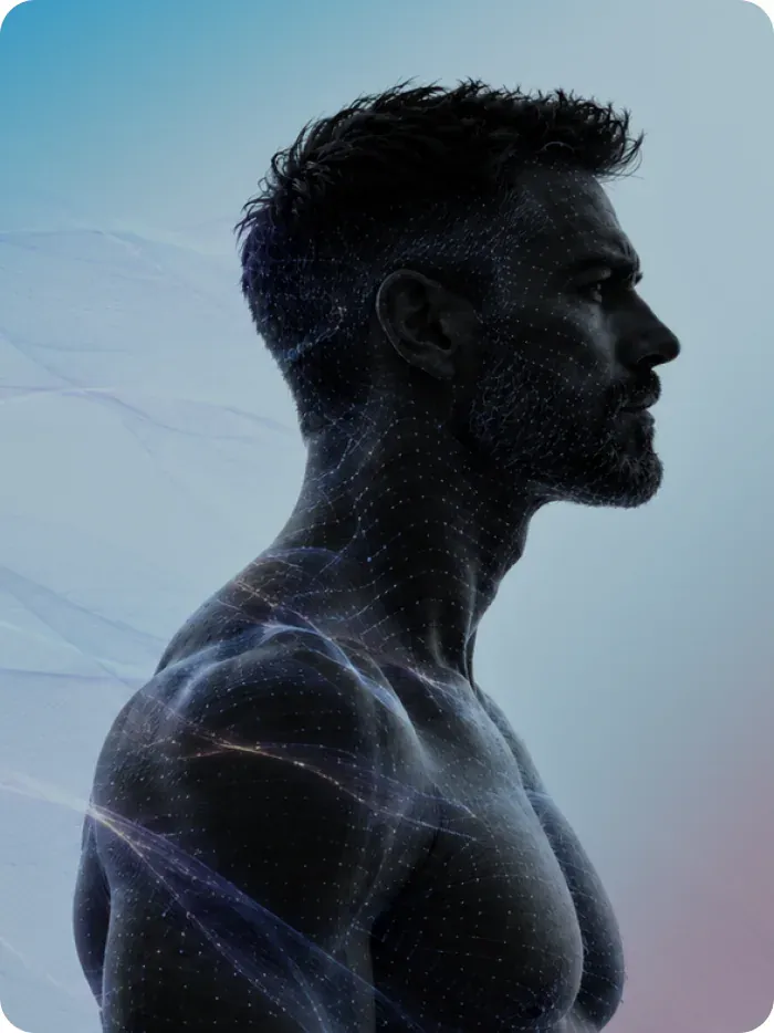 A body mapped as a field of data points
